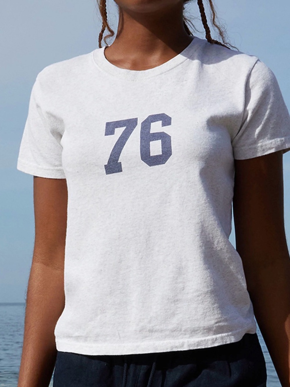 Brandy Melville White Short Sleeve With 76